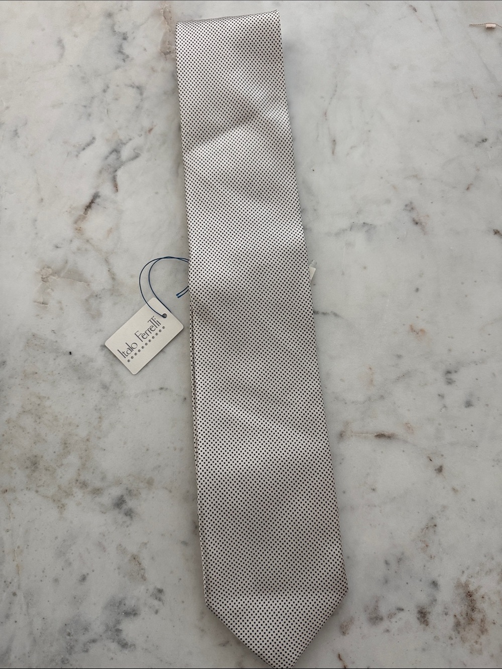Ike Behar Silver Micro-Dot Tie